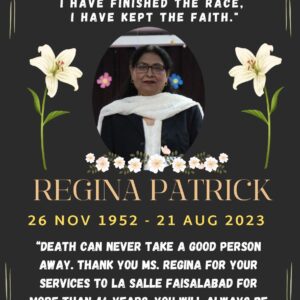 Announcement: Profound Loss of a Cherished Educator, Ms. Regina Patrick
